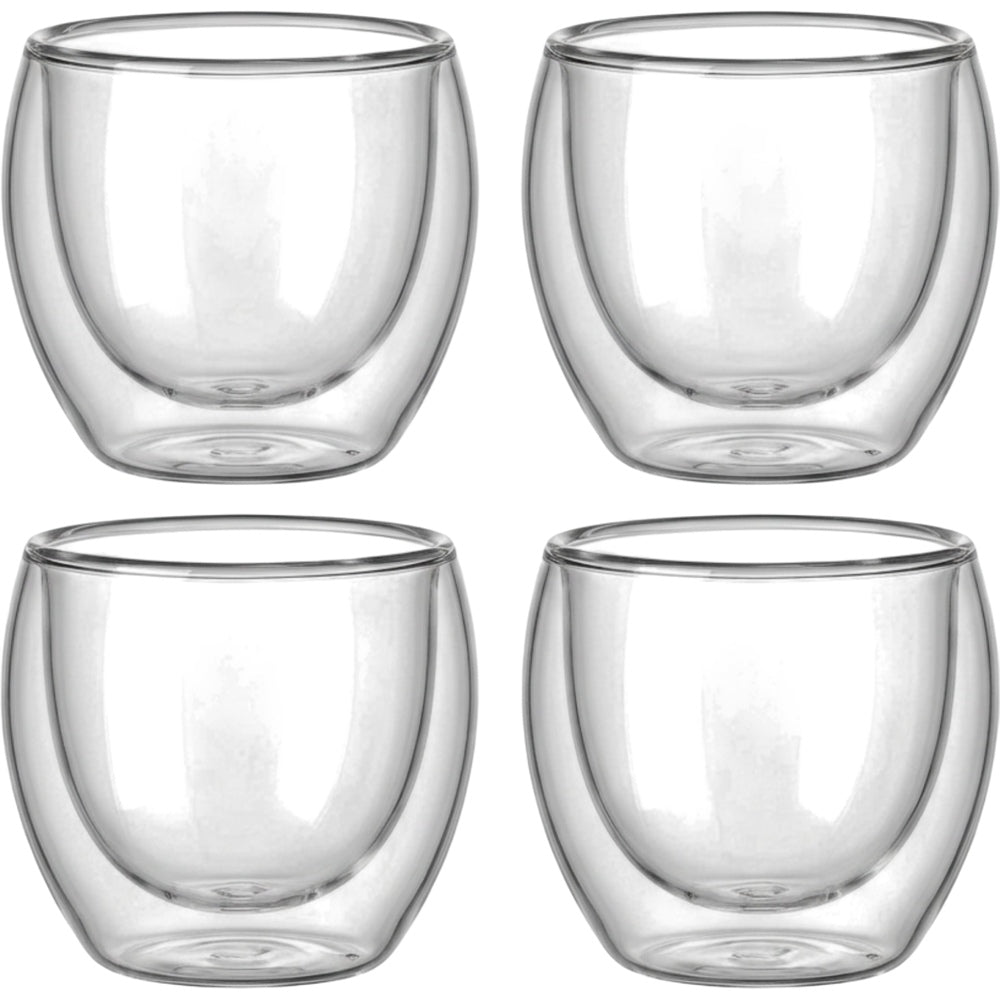ELML Double Wall Espresso Glass Cups 5 oz Set of 4