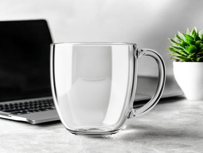 ELML Double-Walled Insulated Borosilicate Glass Coffee Mug for Espresso and Latte