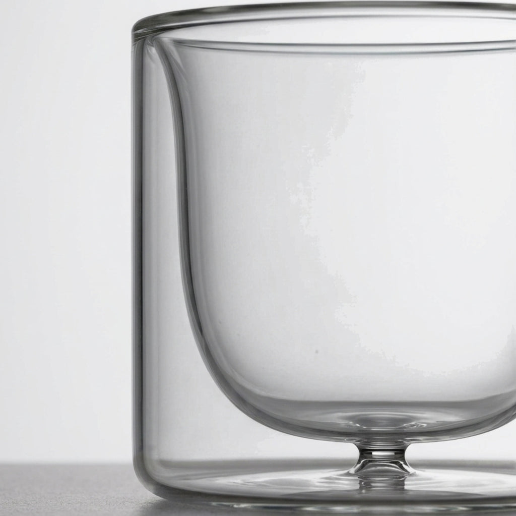 Elml Columnair Double-Wall Borosilicate Latte Glasses 12 oz Set of 2 - Detail view