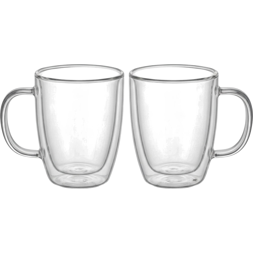 ELML Double Wall Tea Glass Mugs with Handle 10 oz Set of 2